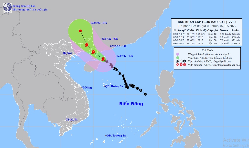 Bão số 1 đạt cấp độ cực đại, gió giật cấp 15, cách Quảng Ninh hơn 400km - ảnh 1