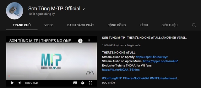 Là nghệ sĩ đầu tiên đạt 10 triệu sub từ Youtube, Sơn Tùng M-TP có thể kiếm được bao nhiêu tiền trên nền tảng này? - ảnh 1