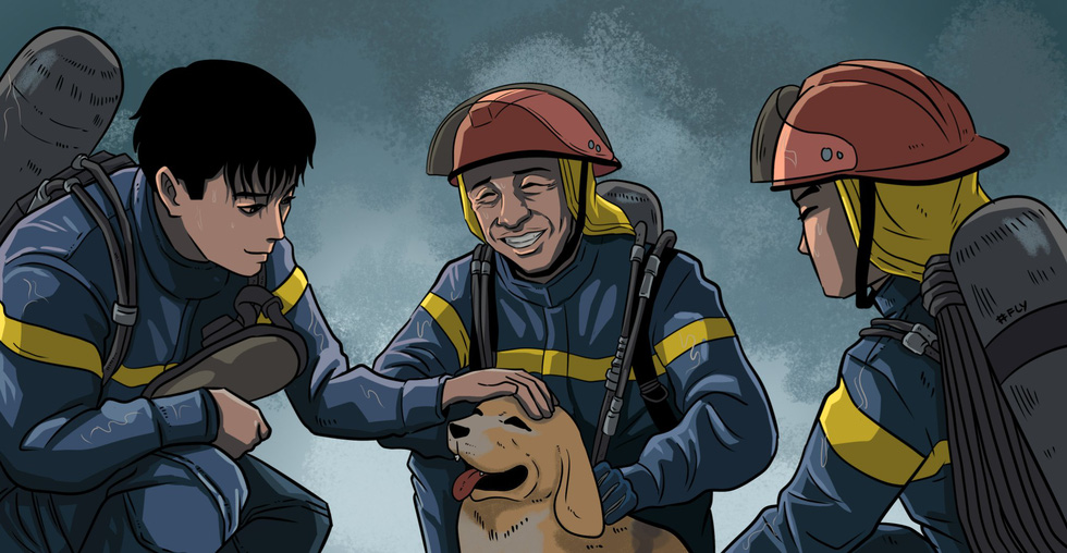 Dân mạng rưng rưng vẽ tranh tiễn biệt 3 chiến sĩ công an cứu hỏa - ảnh 4