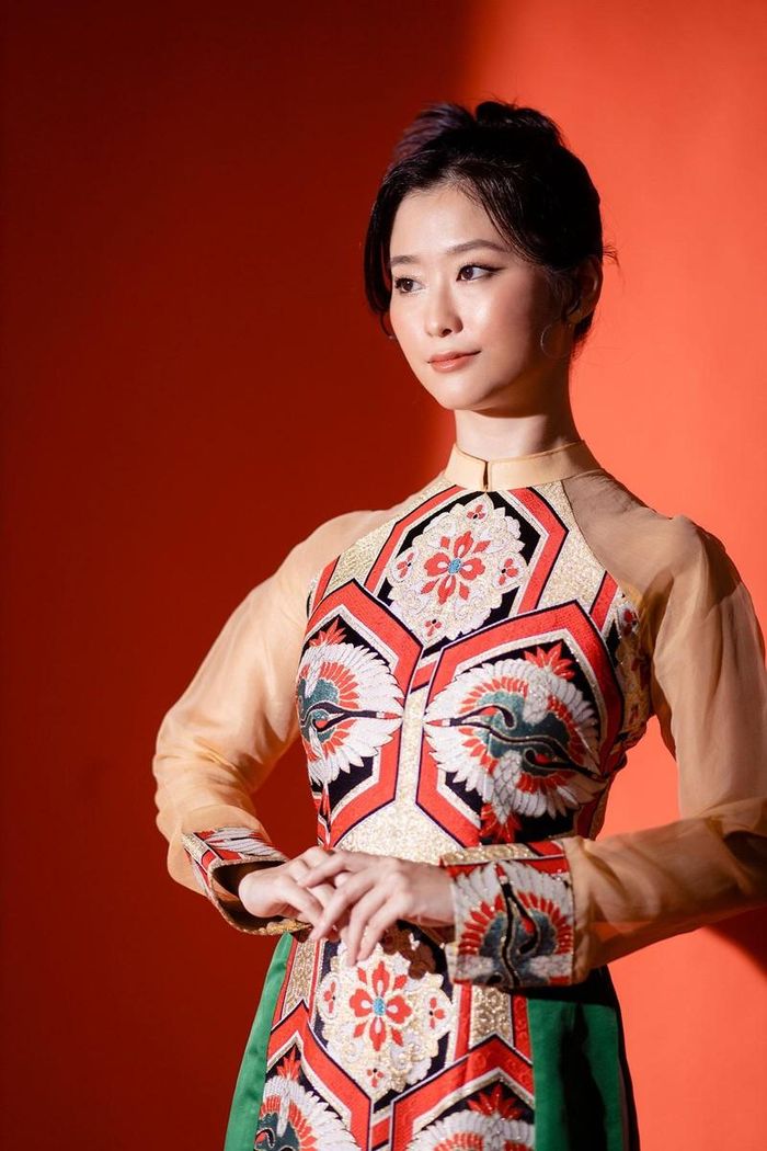Hoa hậu Ngọc Hân với ý tưởng kết hợp văn hóa Nhật Bản và Việt Nam trong tà áo dài - ảnh 3