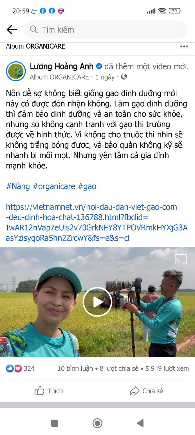Facebooker Lương Hoàng Anh chê ‘gạo thị trường có thuốc’, doanh nghiệp bức xúc - ảnh 2