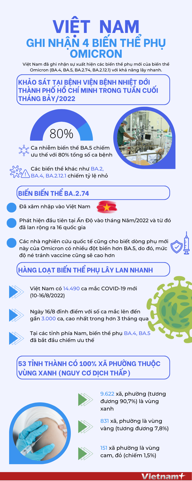 [Infographics] Việt Nam ghi nhận 4 biến thể phụ của Omicron - ảnh 1