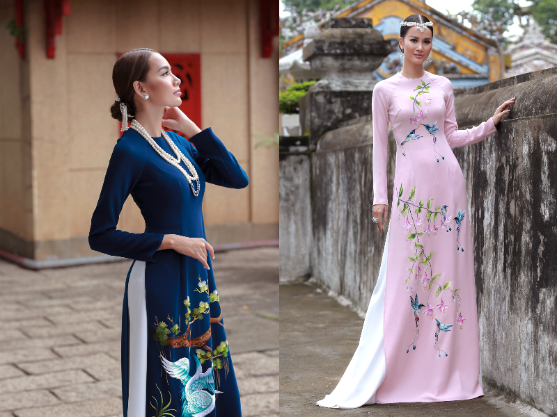 Hương Ly, Hoàng Phương hóa nàng thơ yêu kiều trong các thiết kế áo dài thêu tay kỳ công của Võ Việt Chung - ảnh 2