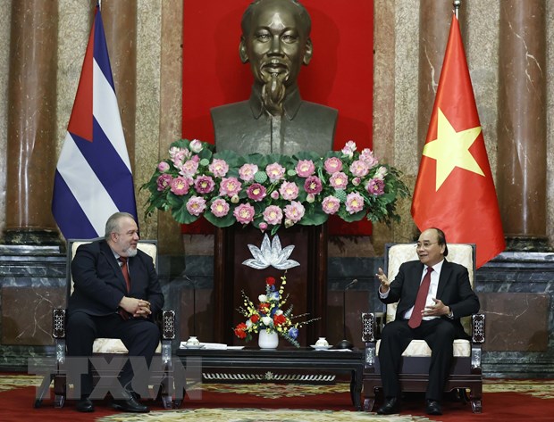 Hình ảnh Chủ tịch nước Nguyễn Xuân Phúc tiếp Thủ tướng Cuba - ảnh 2