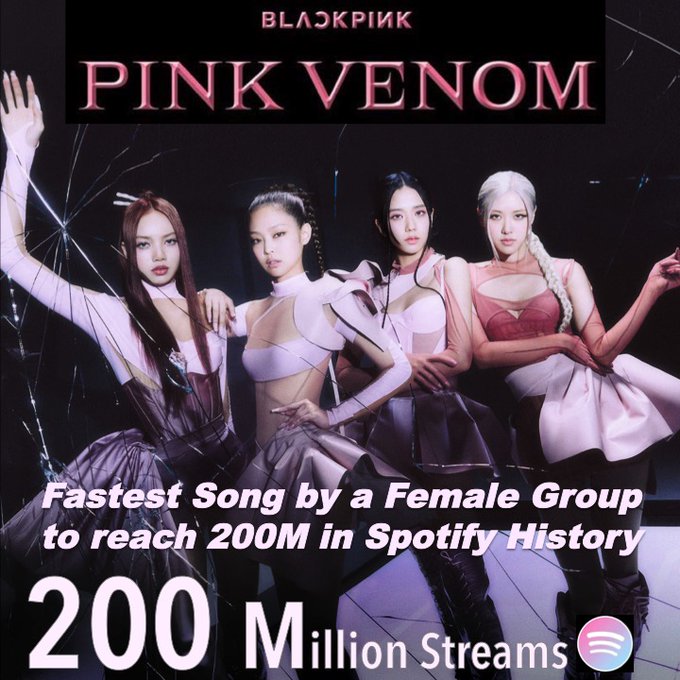 ''PINK VENOM'' - bài hát của nhóm nhạc nữ vượt 200 triệu lượt stream nhanh nhất lịch sử Spotify - ảnh 1