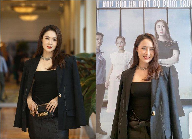 'Làm vợ' Việt Anh, Hồng Diễm mặc lại váy Hà Hồ nhưng kín bưng - ảnh 2