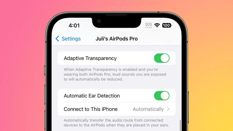 Gurman: Tùy chọn xuyên âm thích ứng iOS 16.1 cho AirPods Pro gốc và AirPods Max là một lỗi - ảnh 1