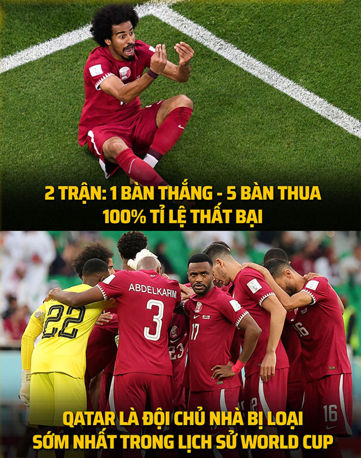 Ảnh chế: Qatar trở thành chủ nhà bị loại nhanh nhất lịch sử World Cup - ảnh 2