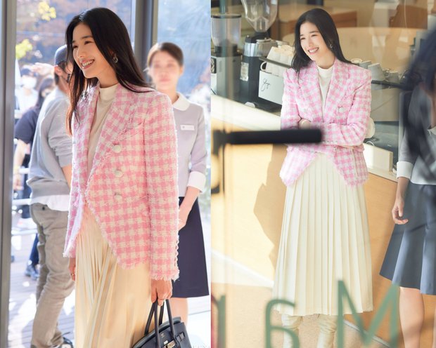 Học cách diện áo khoác vải tweed từ các diễn viên Hàn Quốc - ảnh 2