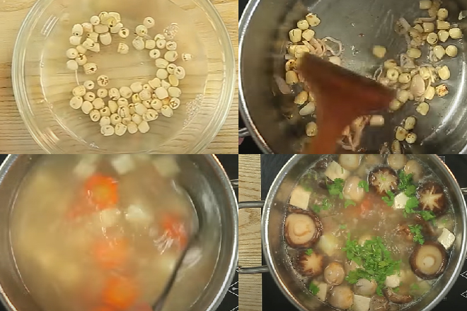 Hướng dẫn cách làm món canh nấm hạt sen ngon - ảnh 13