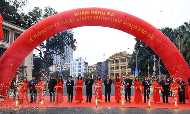 Hà Nội tổ chức thông xe kỹ thuật đường Huỳnh Thúc Kháng kéo dài - ảnh 1