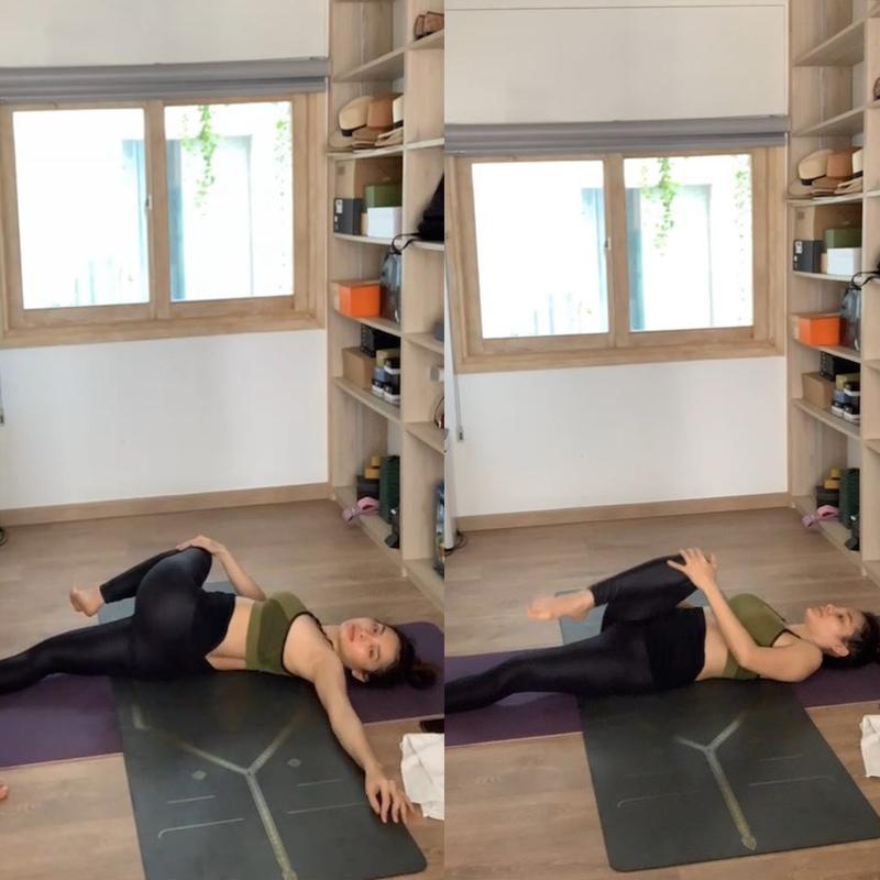 Phương Trinh Jolie bầu 5 tháng vẫn lăn lộn tập yoga - ảnh 3