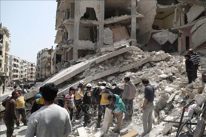 Tai nạn sập nhà ở Syria, 10 người t.hiệt m.ạng - ảnh 1