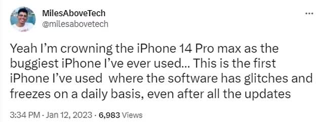 Người dùng mất kiên nhẫn với iPhone 14 Pro Max: ''Đây là chiếc iPhone nhiều lỗi nhất tôi từng sử dụng'' - ảnh 1