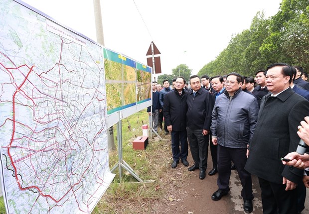 Thủ tướng kiểm tra dự án xây dựng đường vành đai 4 vùng Thủ đô Hà Nội - ảnh 1