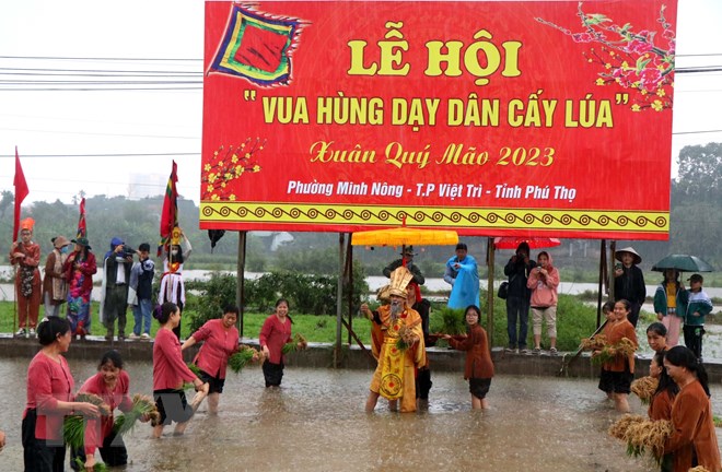 Độc đáo Lễ hội Vua Hùng dạy dân cấy lúa ở Phú Thọ - ảnh 6