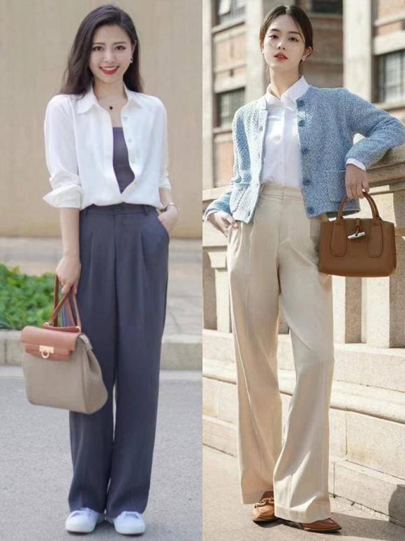 Thích hợp để mặc quần ống rộng vào mùa xuân: ba món đồ cơ bản có thể mặc vừa thời trang, vừa dễ phối - ảnh 2