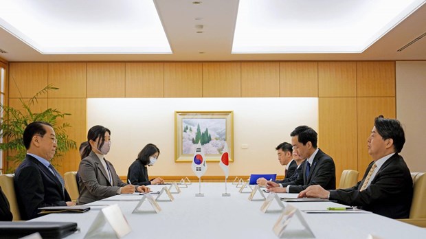 Nhật Bản và Hàn Quốc nhất trí hợp tác chặt chẽ trong vấn đề Triều Tiên - ảnh 1