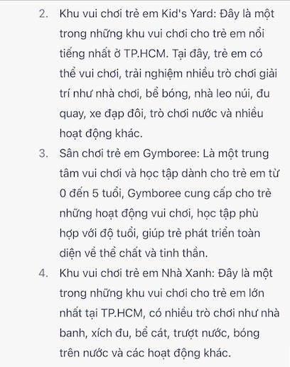 Bất ngờ trước kết quả Chat GPT lên kế hoạch du lịch Sài Gòn 2 ngày 1 đêm dành cho gia đình có trẻ nhỏ, liệu có ứng dụng được? - ảnh 15