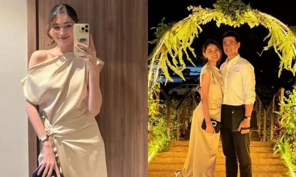 Á hậu Thùy Dung lên đồ xinh đẹp, cùng ông xã tham dự tiệc cưới của Kylie Yeo - đối thủ của cô ở Miss International 2017 - ảnh 2