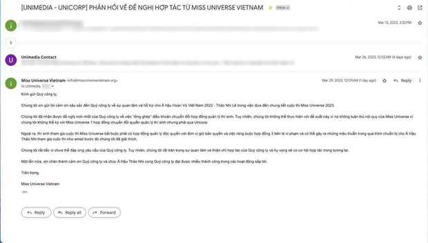 Miss Universe Vietnam tung bằng chứng: 8 email bàn về Thảo Nhi Lê, thư chốt hạ được gửi trước thông báo tận 14 tiếng - ảnh 3