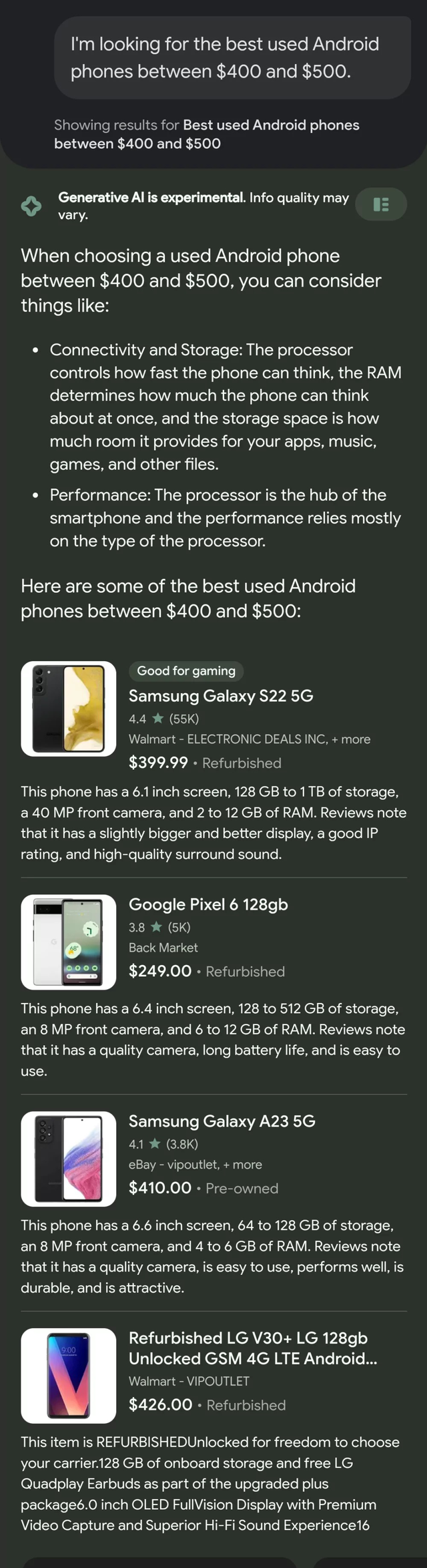 Tính năng tìm kiếm mới của Google gặp lỗi khó hiểu khi người dùng tìm mua điện thoại cũ - ảnh 2