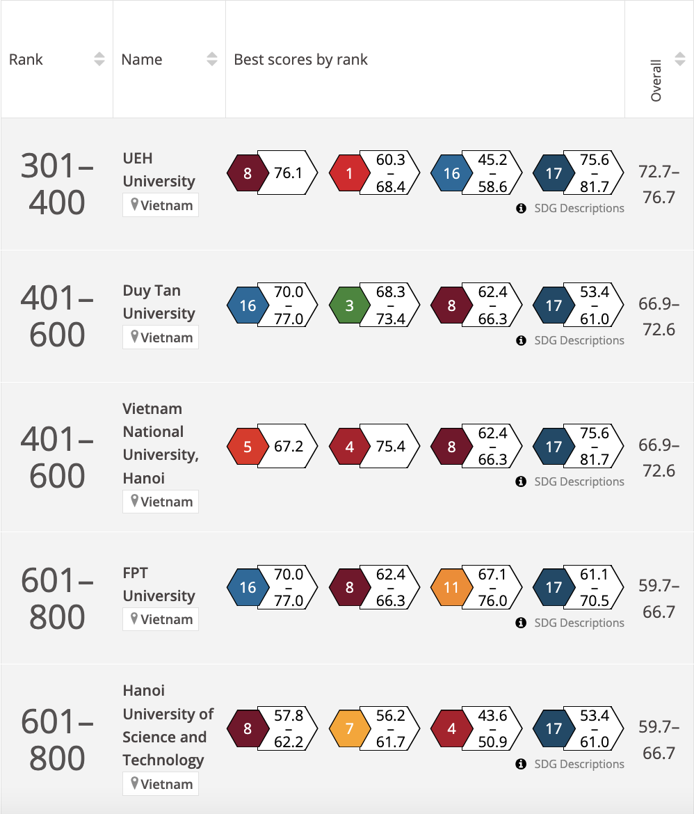 9 đại học Việt Nam vào bảng xếp hạng THE Impact Rankings 2023 - ảnh 1