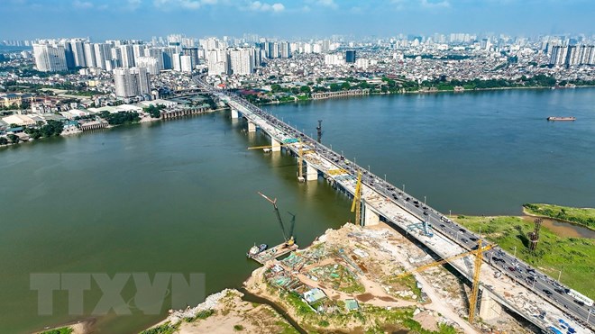Cầu Vĩnh Tuy 2 chính thức hợp long, chuẩn bị thông xe vào đầu tháng 9 - ảnh 7