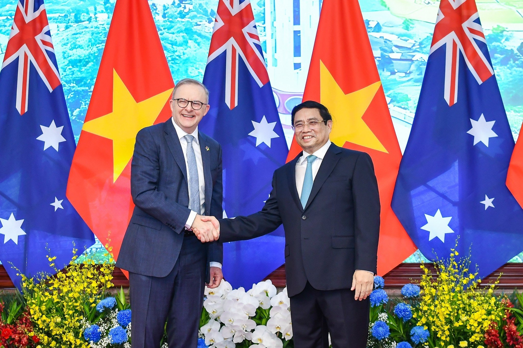 Thủ tướng Phạm Minh Chính chủ trì lễ đón thủ tướng Australia - ảnh 5