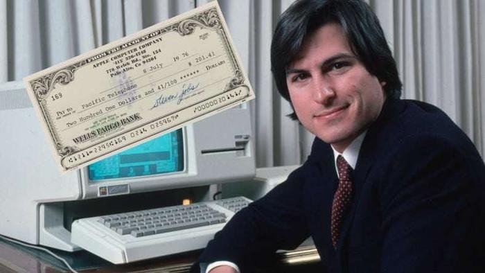 Bất ngờ với giá trị tấm séc ký tên của Steve Jobs - ảnh 1