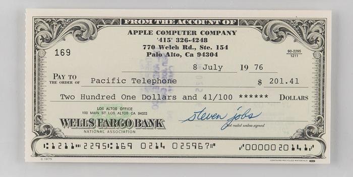 Bất ngờ với giá trị tấm séc ký tên của Steve Jobs - ảnh 2