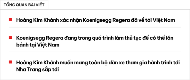 Livestream khoe dàn xe khủng, Hoàng Kim Khánh chia sẻ: Koenigsegg Regera đã về, sẽ sớm đưa tất cả ''xế cưng'' đi tour tới Nha Trang - ảnh 1