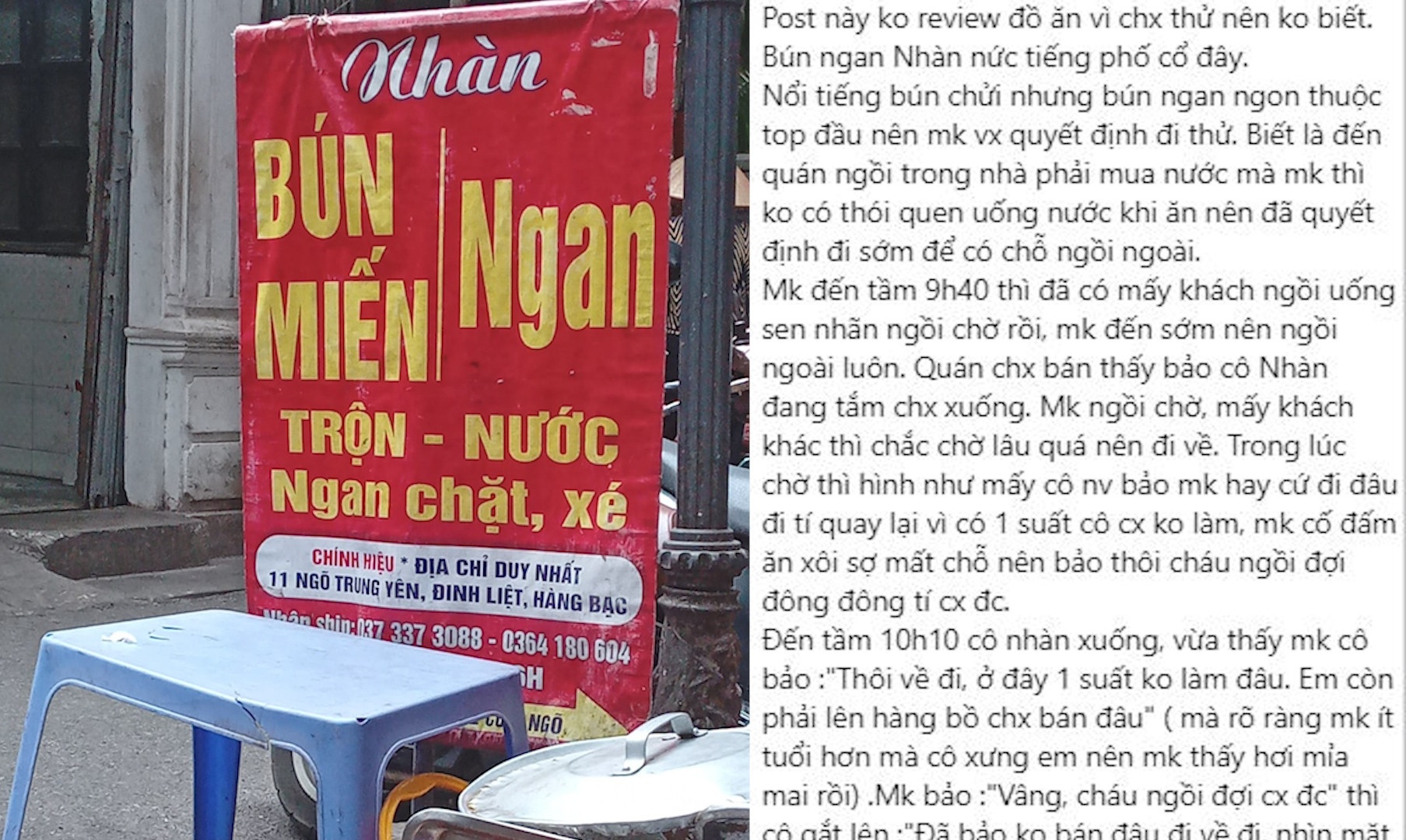 Chủ quán ngan Nhàn nổi tiếng Hà Nội bị tố chửi khách, đòi đốt vía - ảnh 1