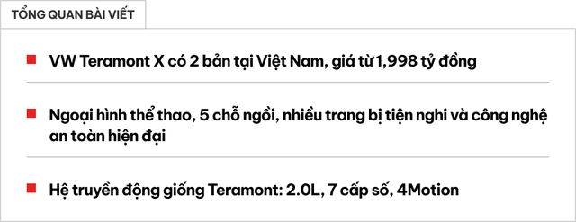 VW Teramont X ra mắt Việt Nam: Giá từ 1,998 tỷ, 2 phiên bản, nhiều công nghệ, đấu Explorer bằng giá rẻ hơn đúng 1 triệu đồng - ảnh 1