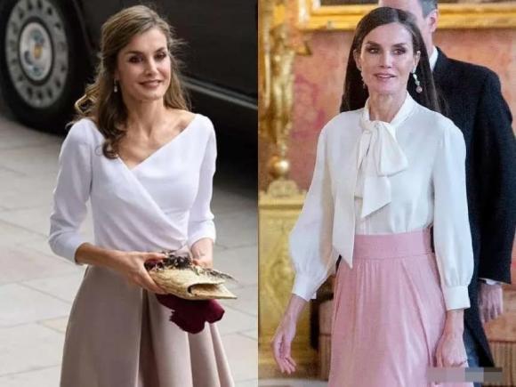 Nữ hoàng Tây Ban Nha 51 tuổi là người phụ nữ đẹp nhất khi diện áo sơ mi trắng, trông thời thượng với quần crop và váy - ảnh 1