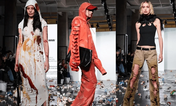 Show diễn bốc mùi vì ngập tràn rác thải, người mẫu bị ném trứng sống tại tuần lễ thời trang Milan 2024 - ảnh 2