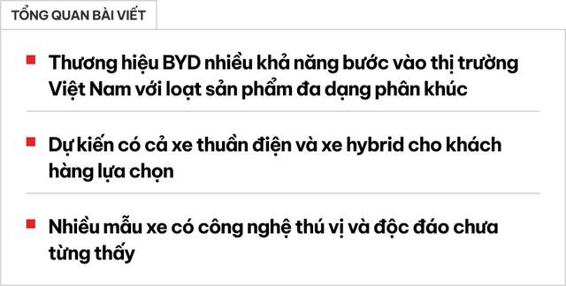 Loạt xe BYD dễ về Việt Nam năm nay: Nhiều phân khúc, công nghệ độc đáo, có xe đi dưới nước như thuyền - ảnh 1