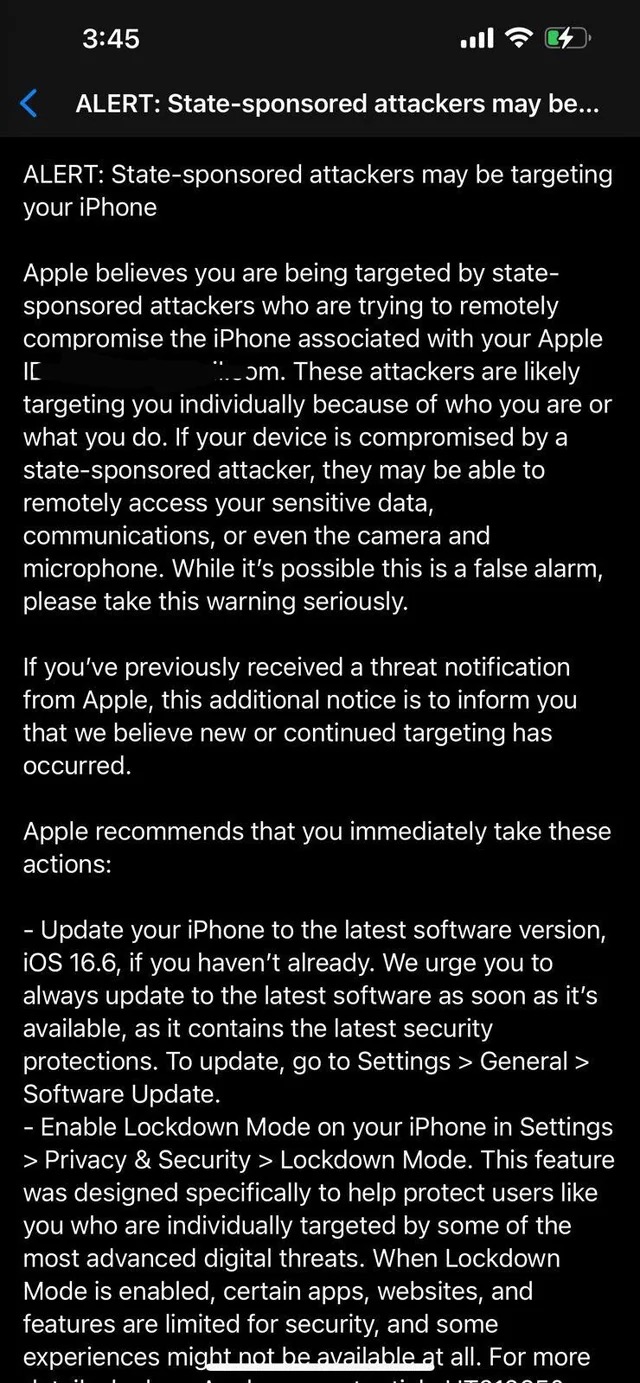 Apple cảnh báo người dùng ở 92 quốc gia về khả năng iPhone bị tấn công bởi phần mềm gián điệp - ảnh 1