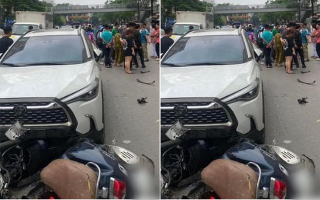 Nữ tài xế nghi mất lái gây tai nạn liên hoàn ở Hà Nội - ảnh 1