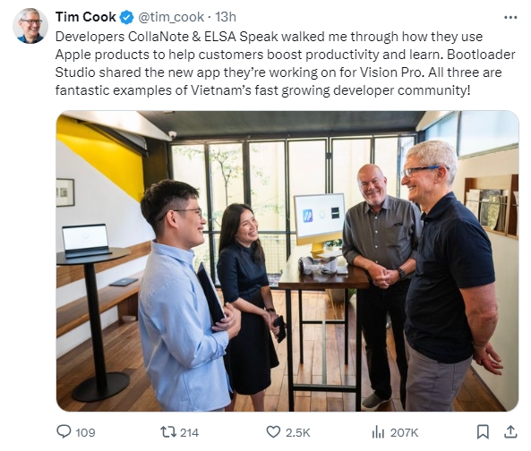 Lịch trình dày đặc của CEO Tim Cook tại Việt Nam - ảnh 4