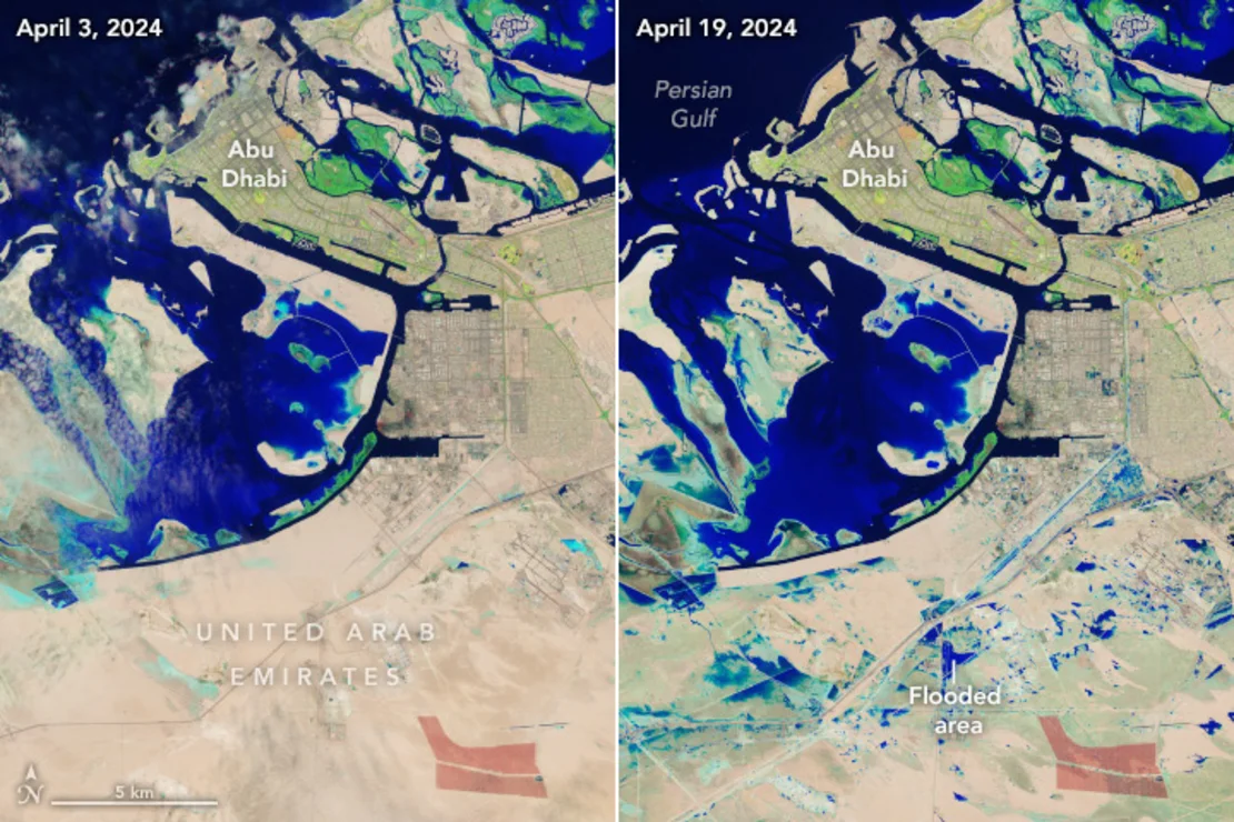 Ảnh vệ tinh Dubai trước và sau trận lụt ''tận thế'' - ảnh 3