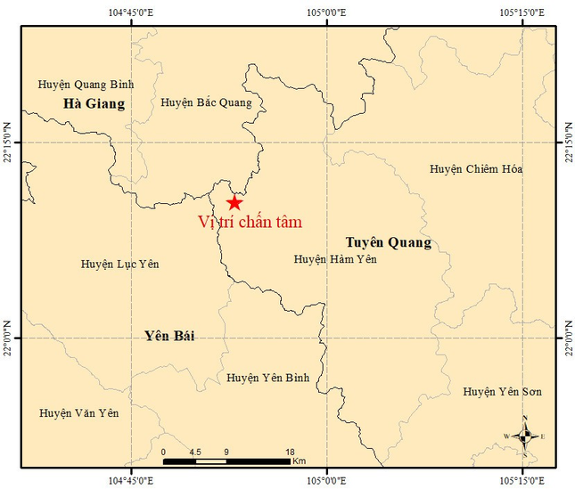 Động đất 4 độ richter ở Tuyên Quang - ảnh 1