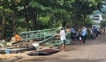 Bình Định: Cưỡng chế vi phạm lấn chiếm đất công viên làm bãi sửa ôtô