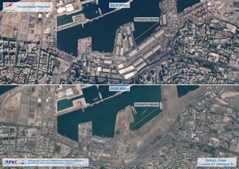 Khó ai nhận ra cảng Beirut trước và sau vụ nổ thảm khốc qua ảnh vệ tinh