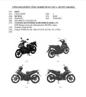 Yamaha Exciter 135 được đăng ký bản quyền ở Việt Nam
