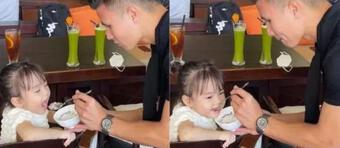 Quang Hải bịn rịn chia tay cháu gái cưng trước khi bay sang Pháp thi đấu
