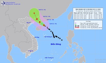 Bão số 1 đạt cấp độ cực đại, gió giật cấp 15, cách Quảng Ninh hơn 400km