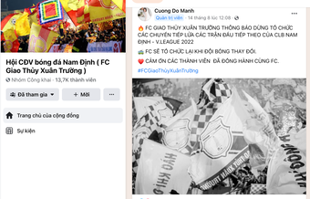 CĐV Nam Định ngừng tiếp lửa, yêu cầu CLB Nam Định thay đổi
