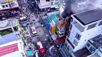 Cháy lớn tại cửa hàng phụ tùng xe máy ở Bình Thuận