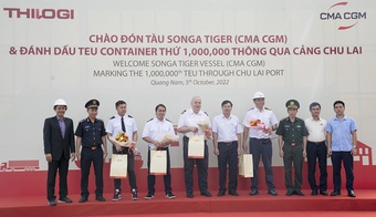Cảng Chu Lai đón TEU container quốc tế thứ 1 triệu thông qua